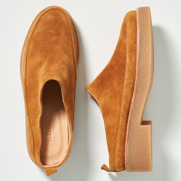 Anthropologie Shoes - NWOT Anthropologie Tan Suede Flora Mules